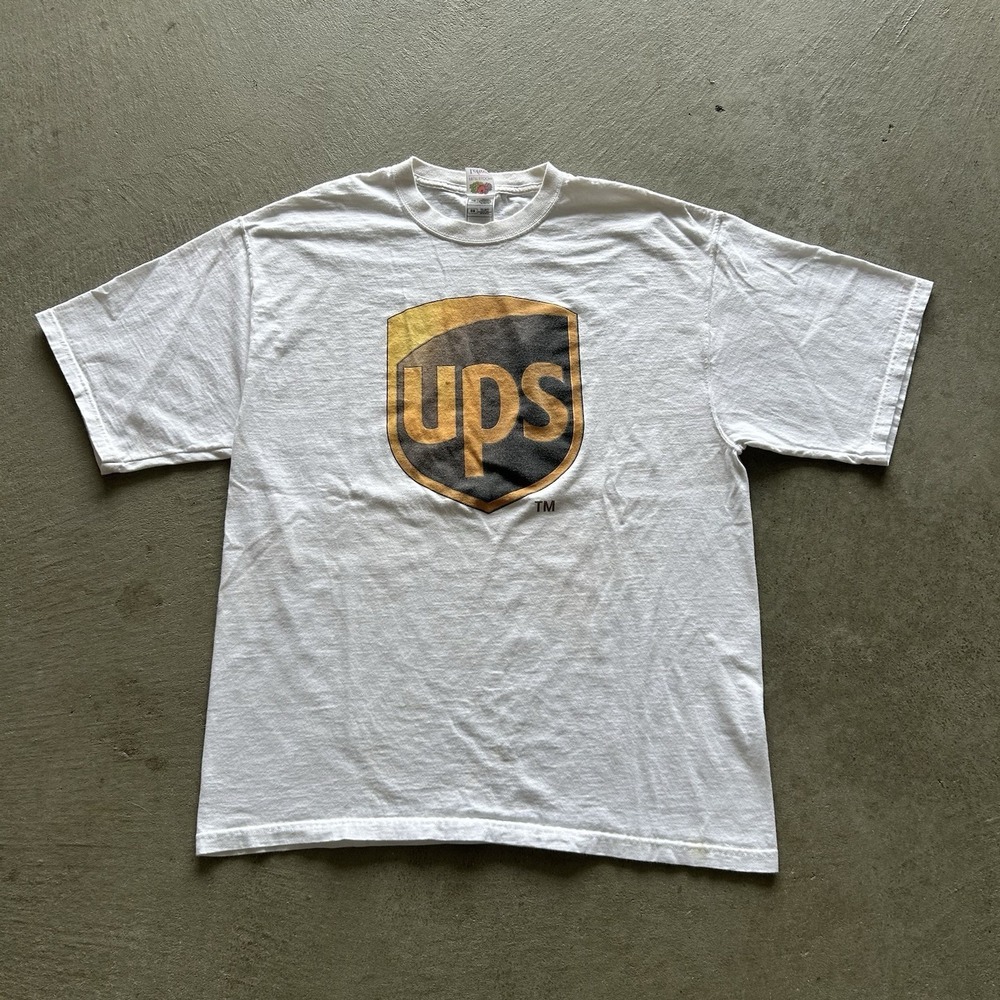 Vintage 90s UPS Shirt Size XL White Shipping Service‎ Logo
